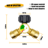 Adaptador divisor Y para tanque de propano de 2 vias, conector T com medidor 