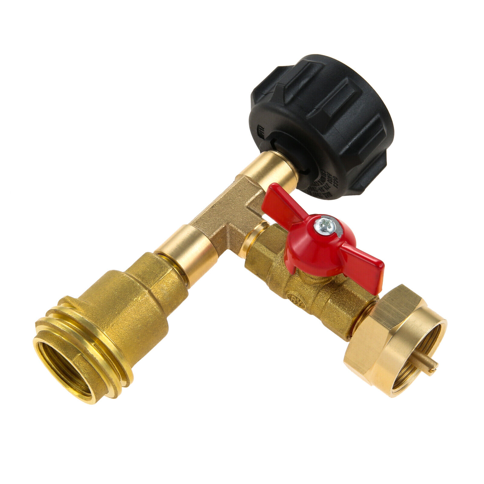 Válvula adaptadora de recarga de tanque de propano de 3 portas 5-40lb converte 