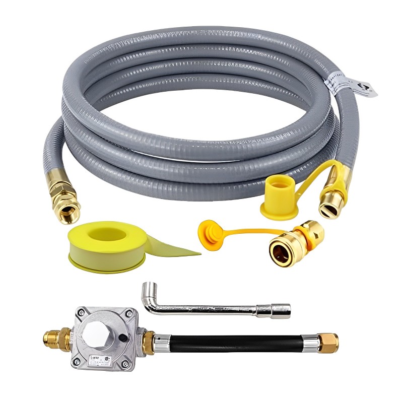 Mangueira de g&aacute;s natural e regulador 