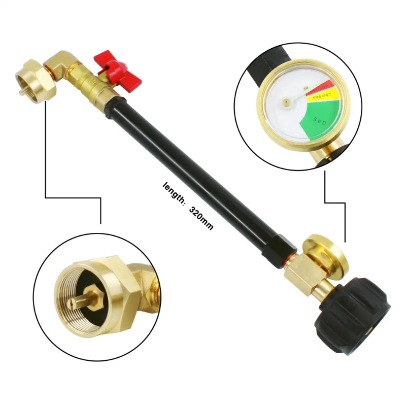 Indicador de nível do adaptador de cotovelo de recarga de propano com medidor 