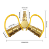 1/4' Latão Y-Splitter Propano Conexão e Desconexão Rápida 