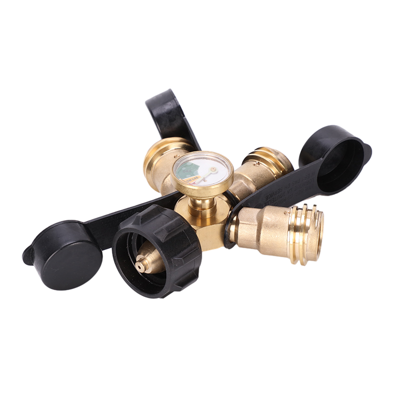 Divisor Y do adaptador do tanque de propano POL com conector Tee do medidor