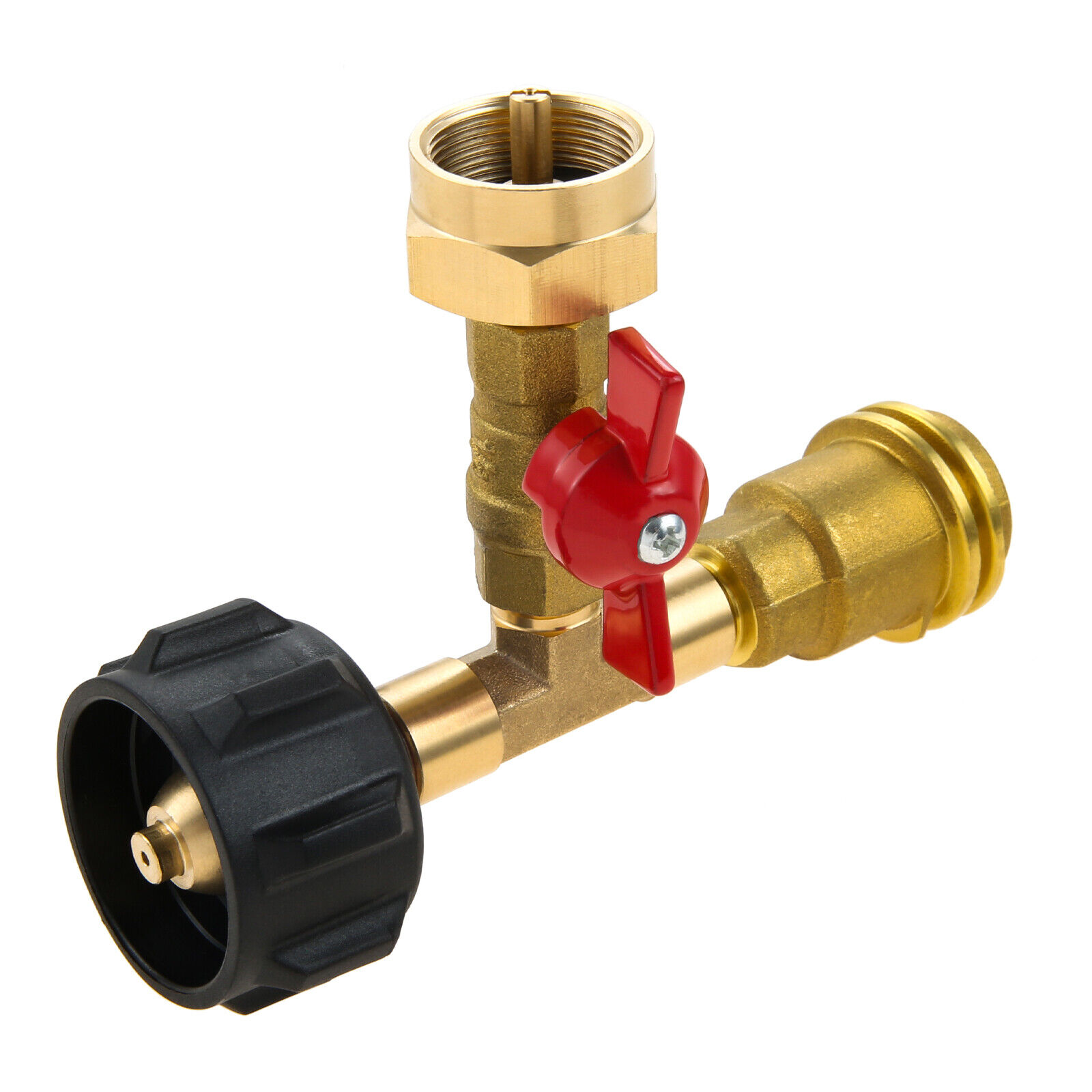 Válvula adaptadora de recarga de tanque de propano de 3 portas 5-40lb converte 