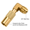 Adaptador de cotovelo de propano flare macho de 3/8 'encaixe para Blackstone