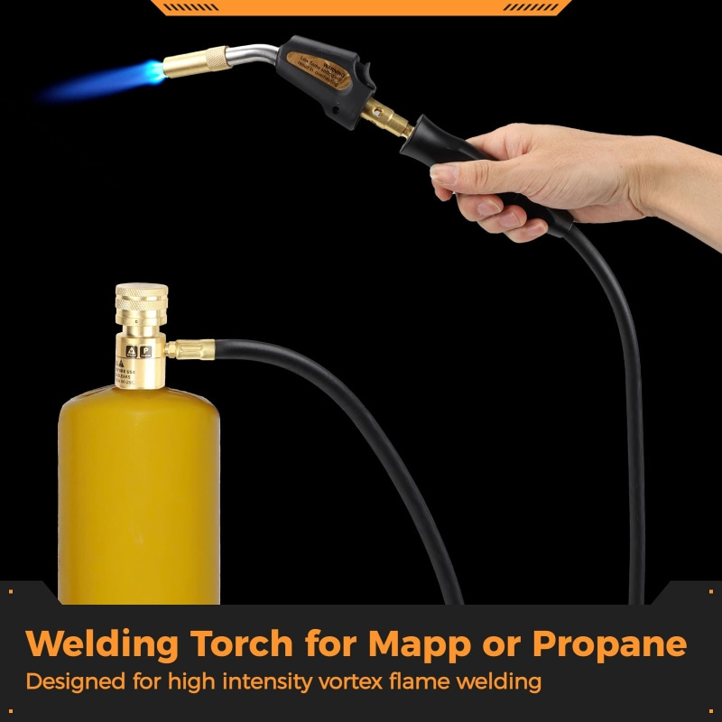 Tocha de soldagem para gás propano Mapp com mangueira longa