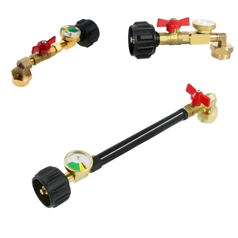 Indicador de nível do adaptador de cotovelo de recarga de propano com medidor 