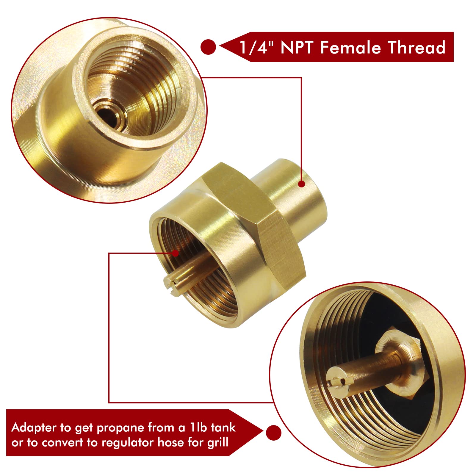 Frea de tubo de 1/4 ″ masculino x 1 ″ -20 feminina feminina de cilindro