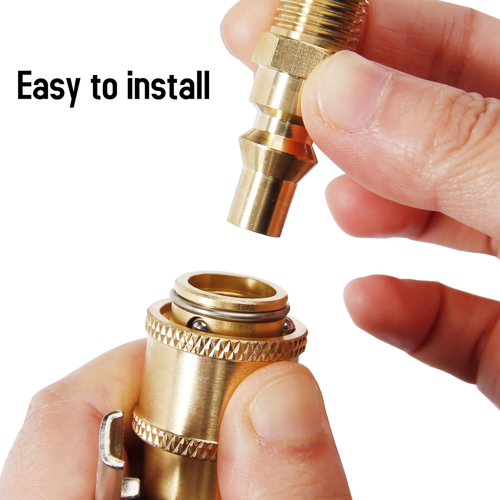 1/4 'RV Propano Quick Connect Actings com válvula de desligamento