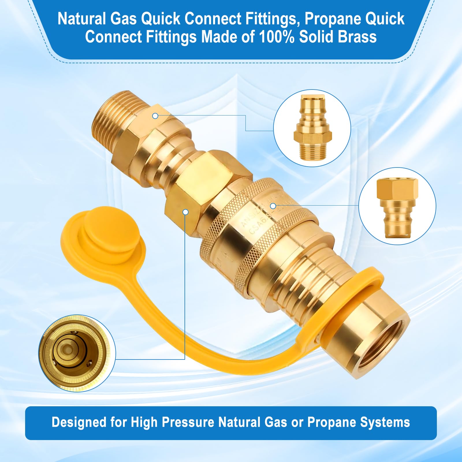 3/4 'Brass Rick Connect Converter para suprimento de gás natural de tubo