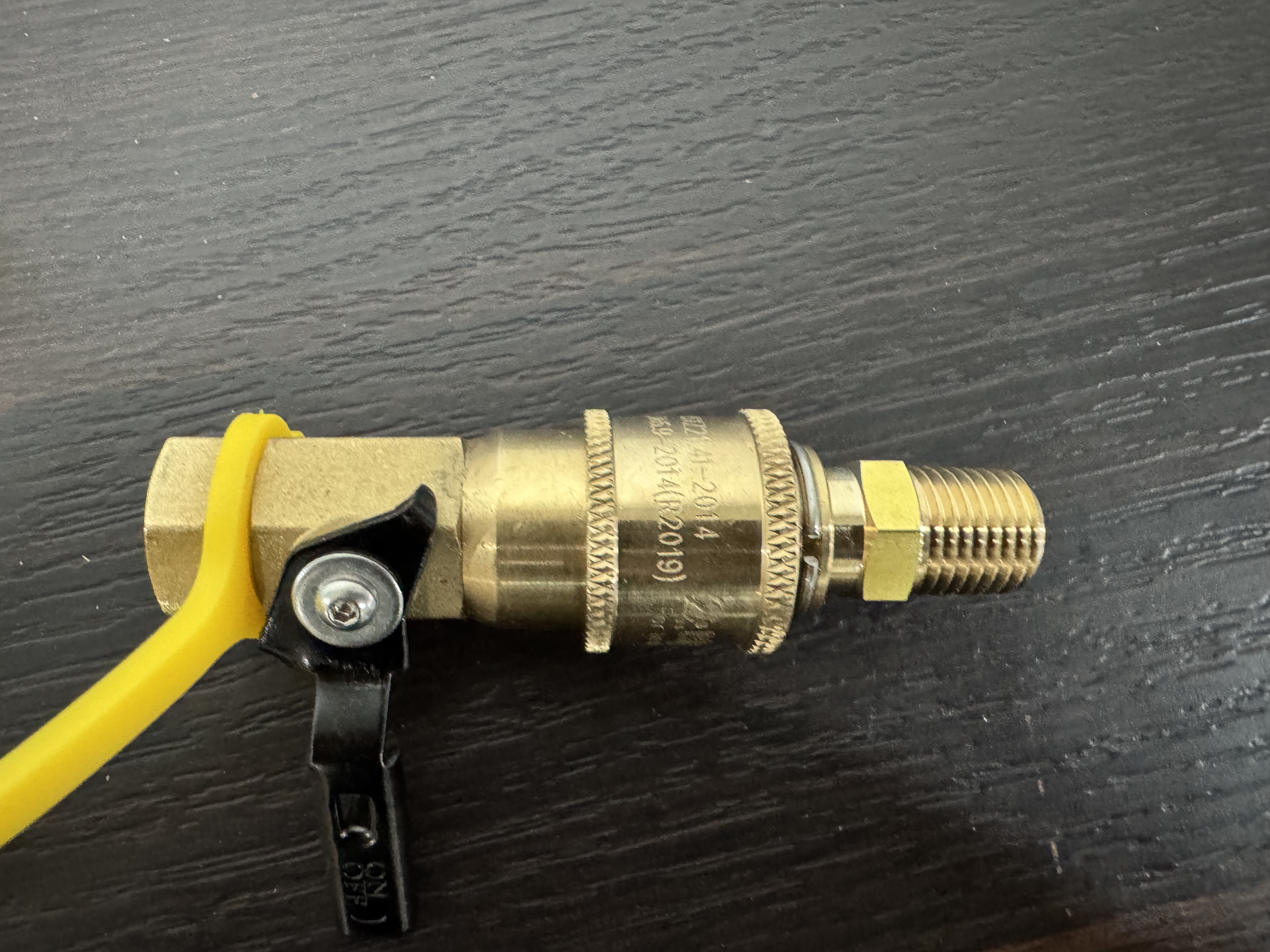 1/4 'RV Propano Quick Connect Actings com válvula de desligamento