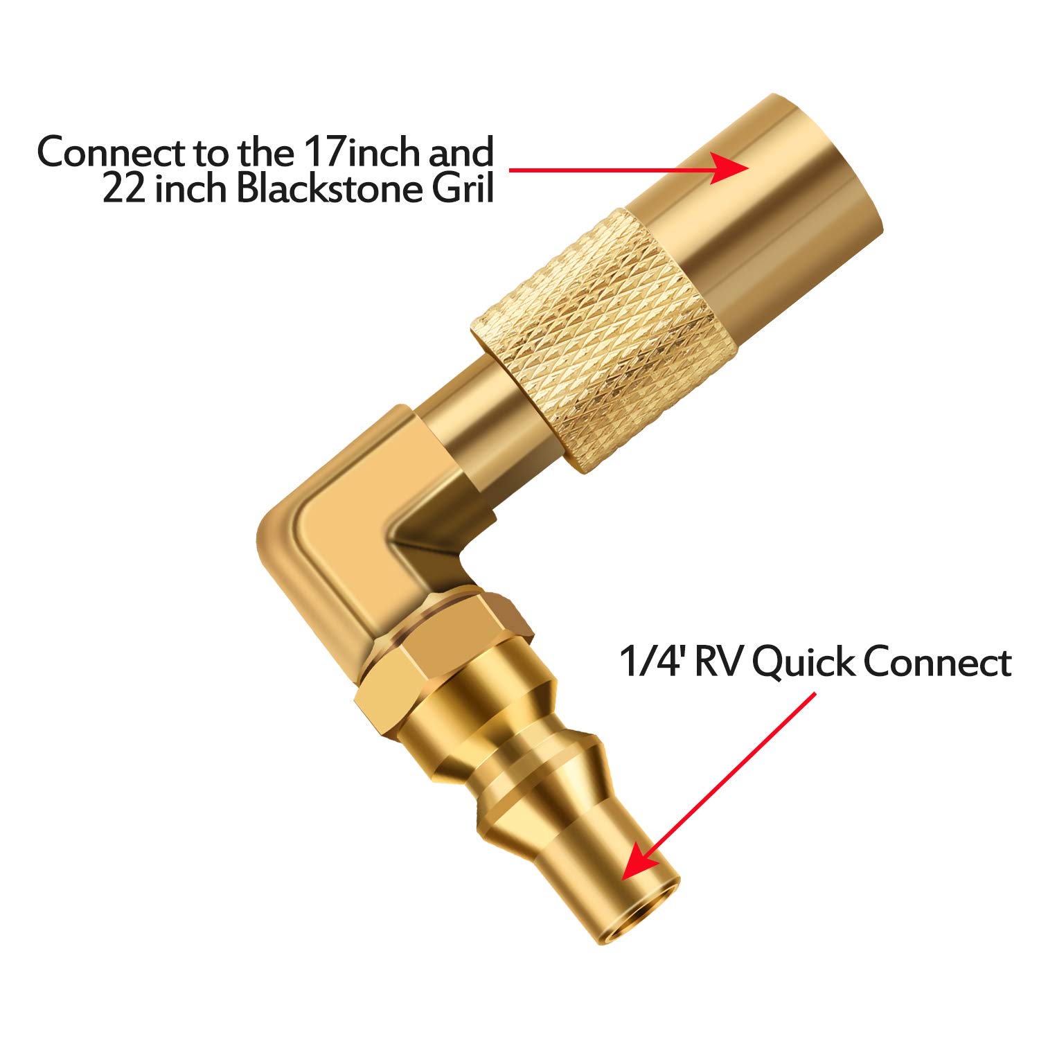 1/4 'Adaptador de cotovelo Quick Connect para RV Blackstone Grill