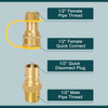 Conexões de conexão rápida para gás natural de 1/2'