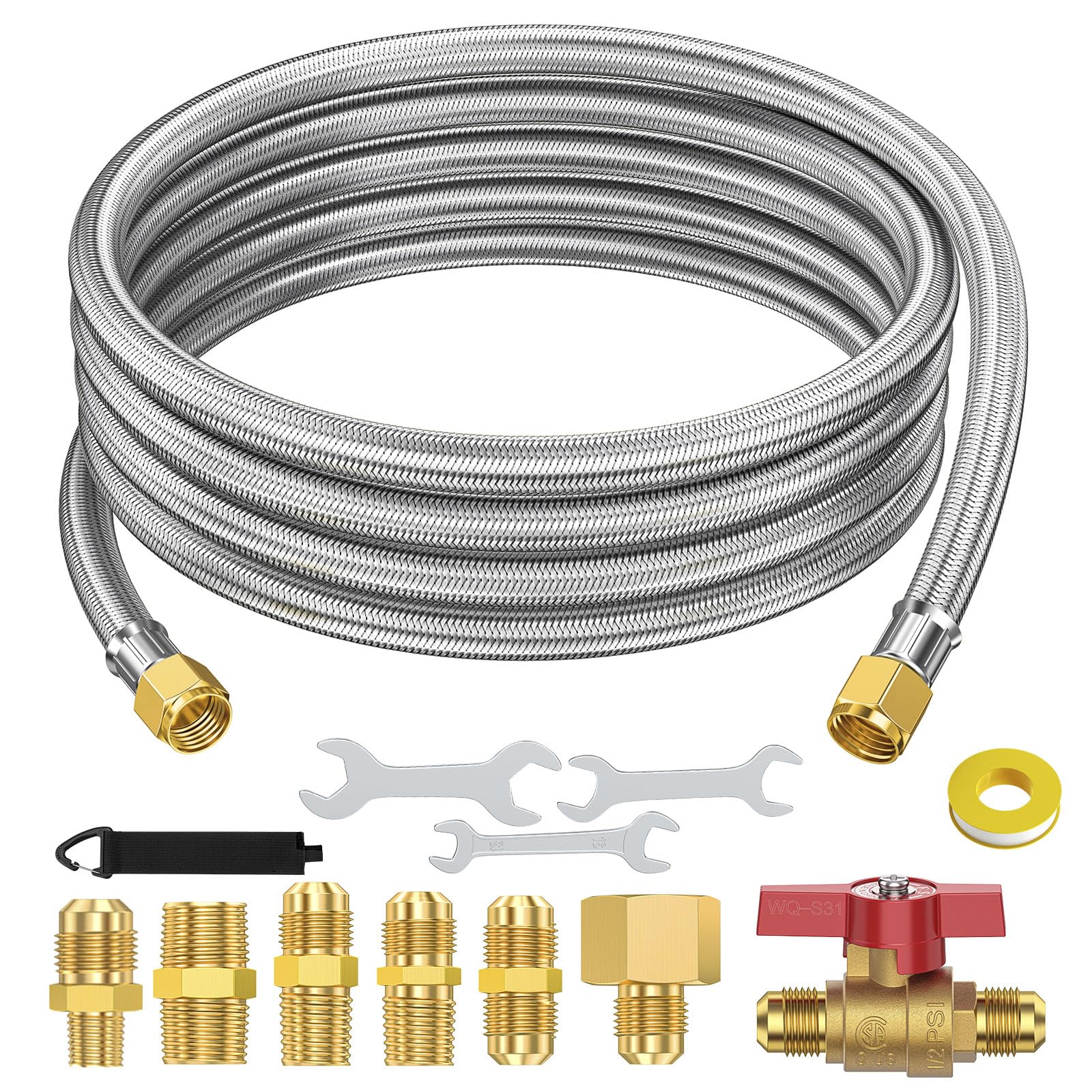 Mangueira de extensão SS trançada de propano com alargamento fêmea de 3/8' 