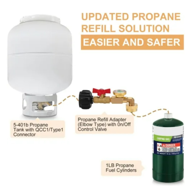 Adaptador regulador de tanque de propano port&aacute;til de 1LB (4)