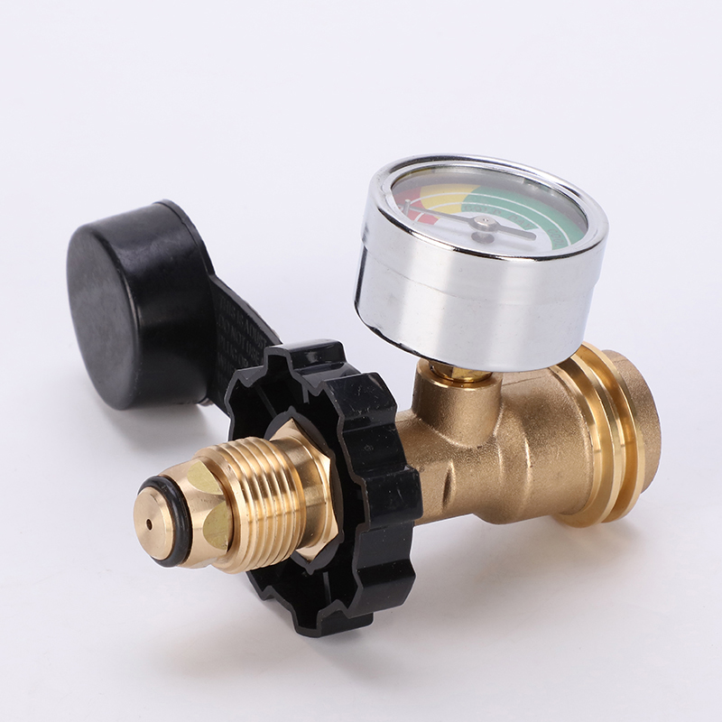 Adaptador de tanque de propano com detector de vazamento de medidor POL para QCC1