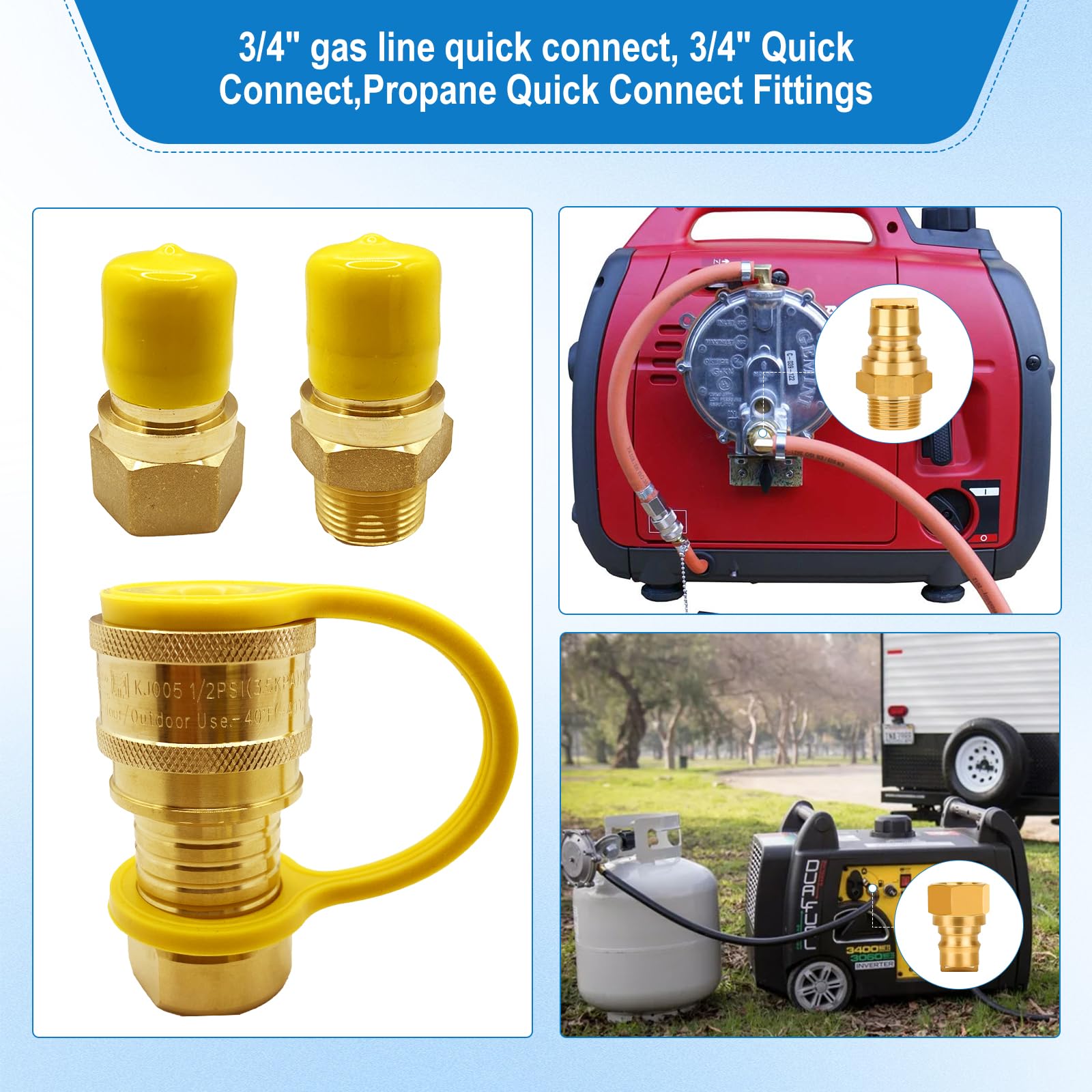 3/4 'Brass Rick Connect Converter para suprimento de gás natural de tubo
