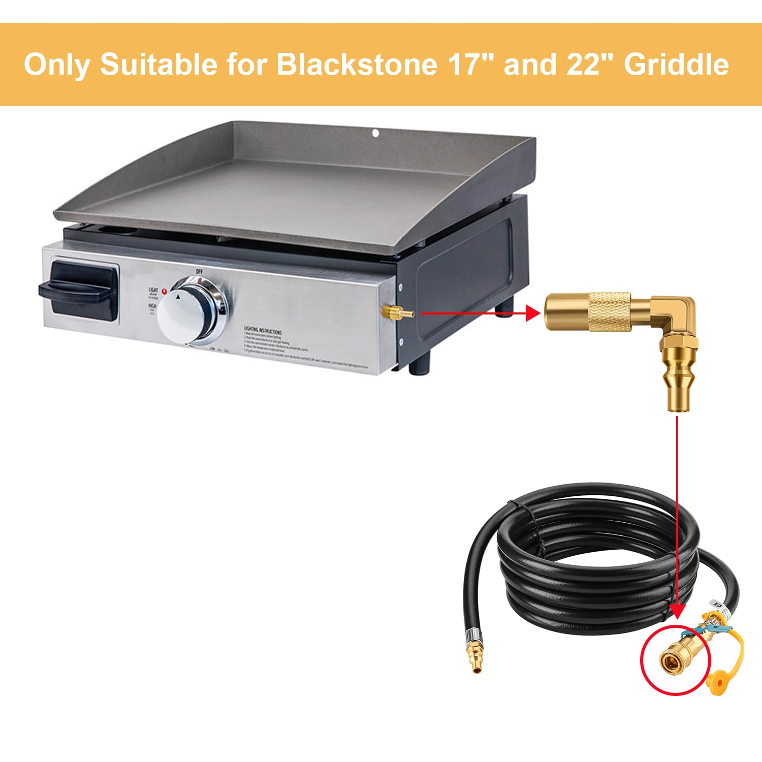 1/4 'Adaptador de cotovelo Quick Connect para RV Blackstone Grill