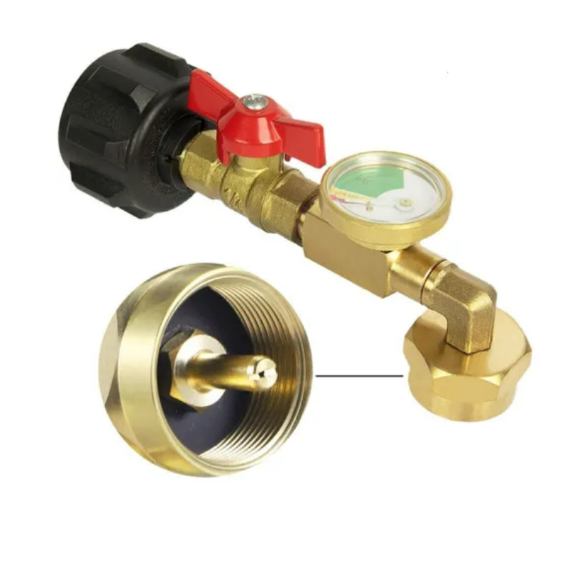 Adaptador de recarga de propano com medidor 90° design 1Lb a 20Lb
