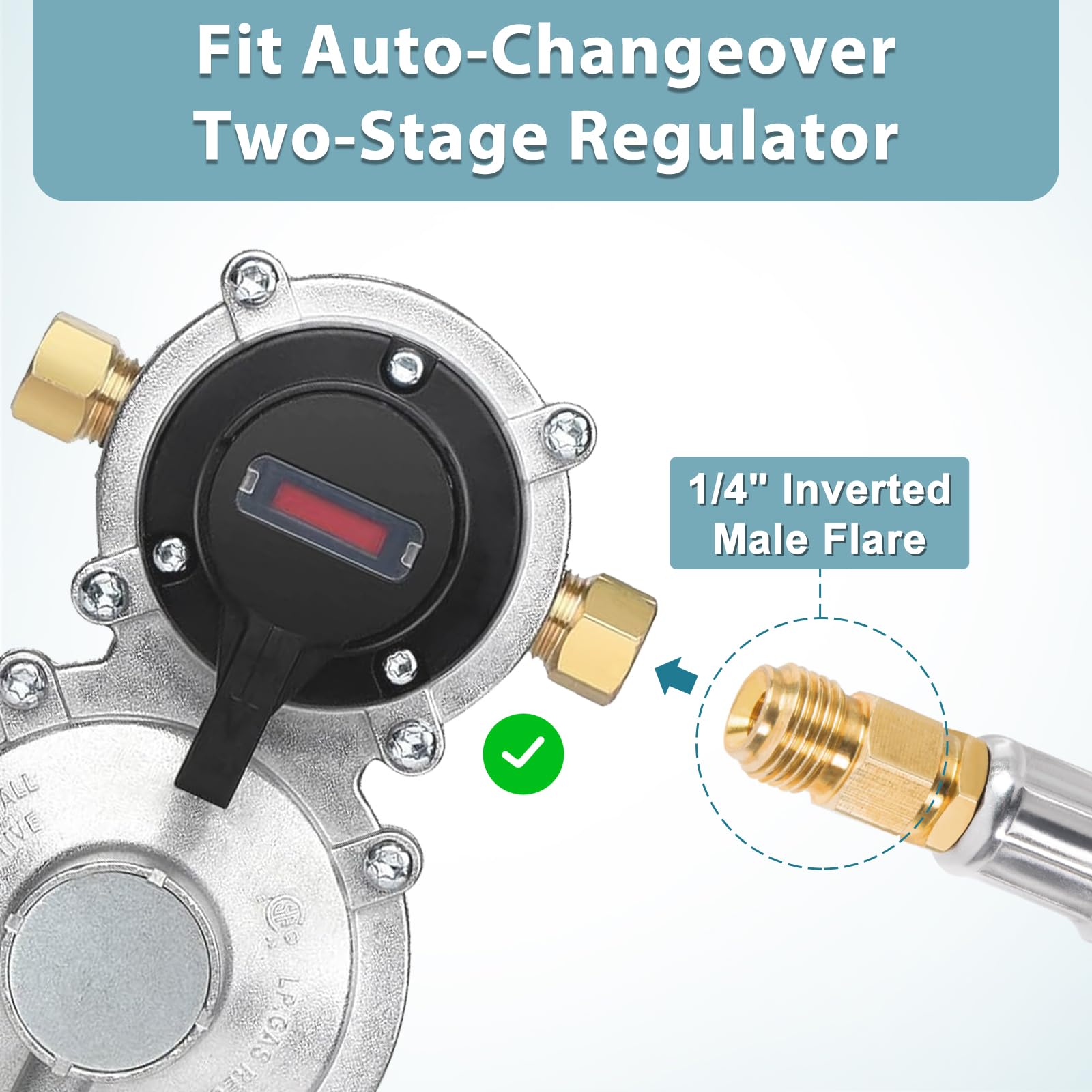 1/4 'Male Flare RV Propano Pigtail Mangueira para o 2STAGE Regulator