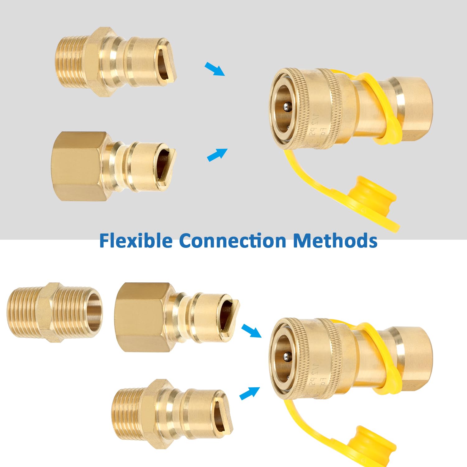 1/2 'Brass LP Gas Quick Connect Connect Connector Connector Kit