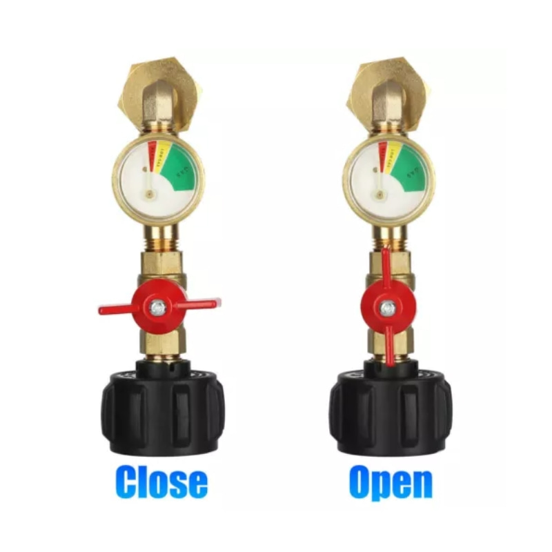 Adaptador de recarga de propano com medidor 90° design 1Lb a 20Lb