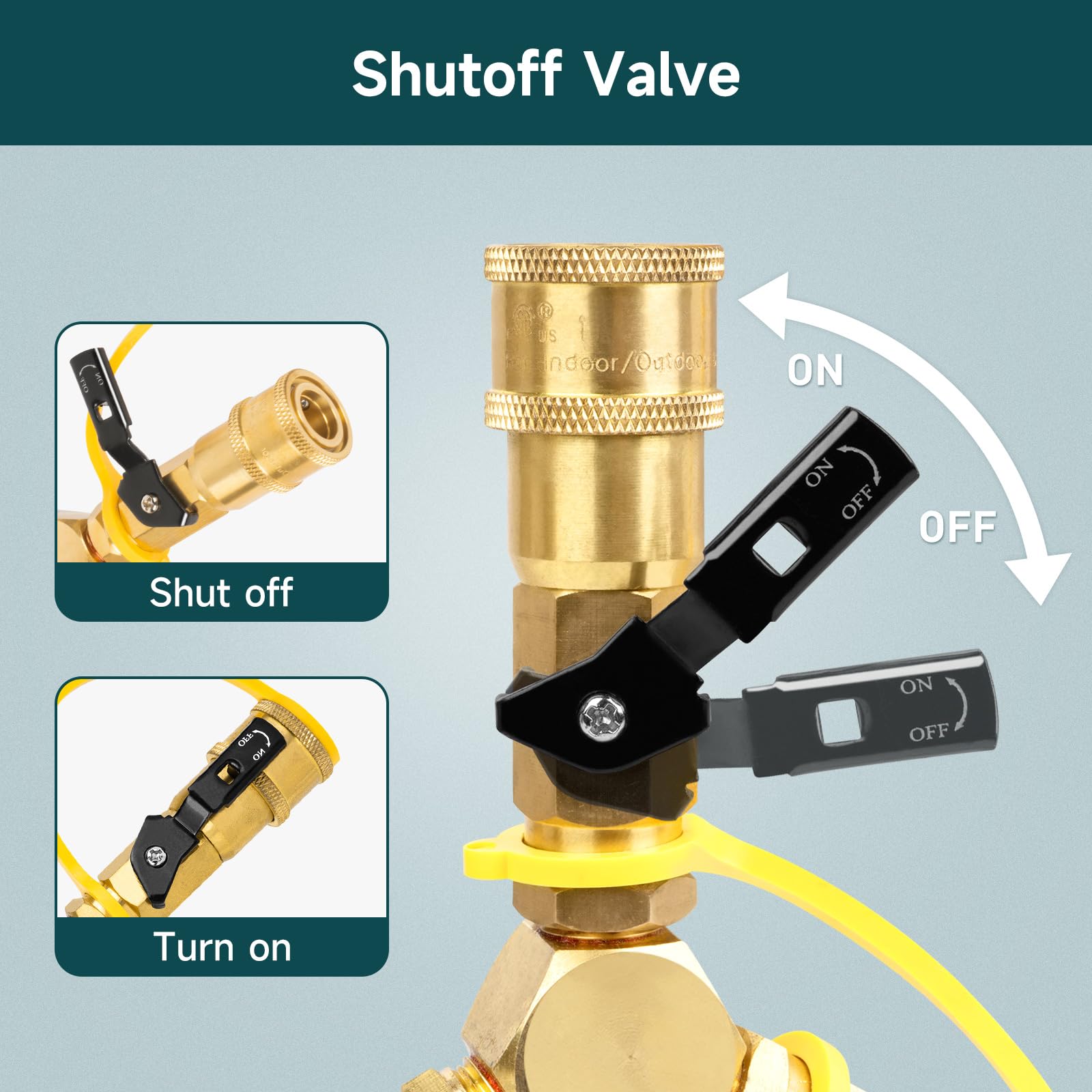 Y-splitter 1/4 'rv Conectar rápido com válvula de desligamento