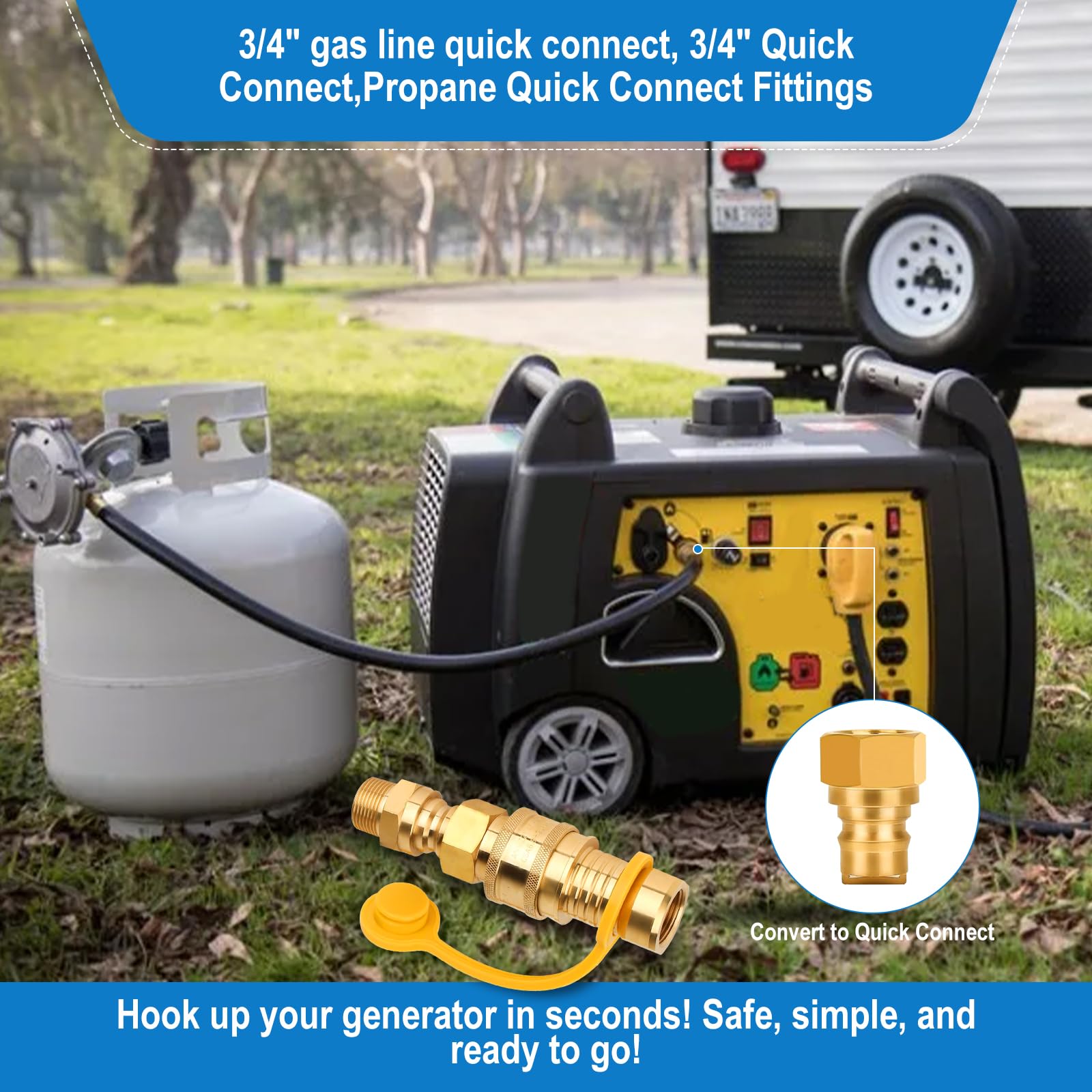 3/4 'Brass Rick Connect Converter para suprimento de gás natural de tubo